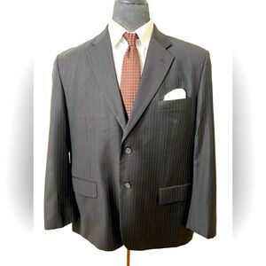 JOSEPH & FEISS HANDSOME TAILORED MENS BLAZER COLOR A DARK BROWN SIZE 46S.